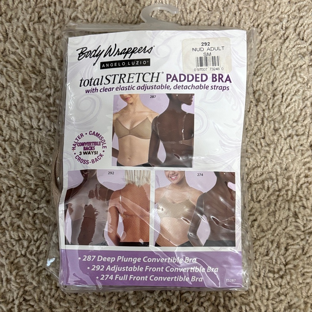 Body Wrappers TotalStretch Padded Convertible Bra in Nude size Adult Small